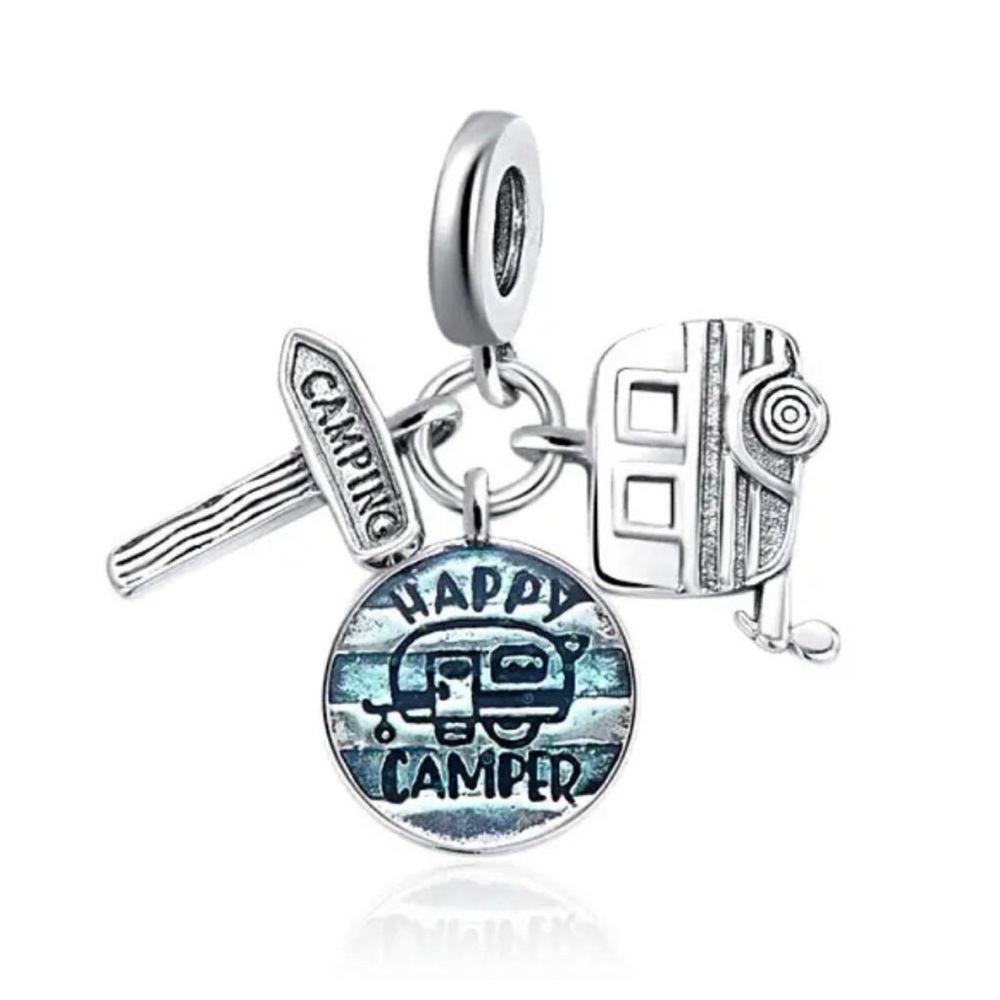 Camper RV Charm, fits Pandora Charm Bracelet, S925 Silver, Travel Jewelry